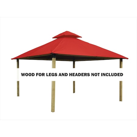 Acacia 14 sq. ft. Gazebo Roof Framing & Mounting Kit with Tangerine Outdura Canopy AGOK14- TANGERINE